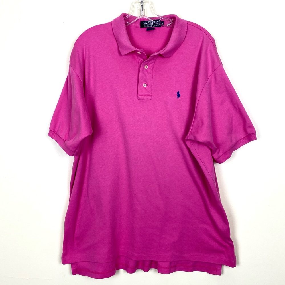 Men's POLO BY RALPH LAUREN Short sleeve Bright Pink Polo shirt, Size XL